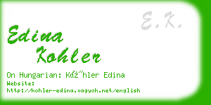 edina kohler business card